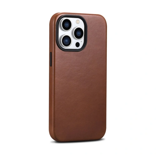 Etui iCarer Oil Wax Premium Leather MagSafe Apple iPhone 14 Pro Max brązowy