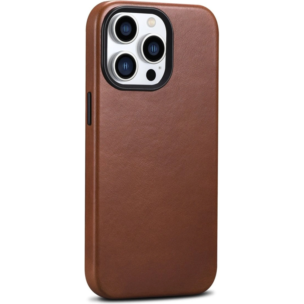 Hurtownia GSM - Etui iCarer Olajgyanta Prémium Bőr MagSafe Apple iPhone 14 Pro Max barna - ICR340 - {ean13} - Hurt