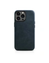 iCarer Oil Wax Premium Leather MagSafe Apple iPhone 14 Pro Max dark blue