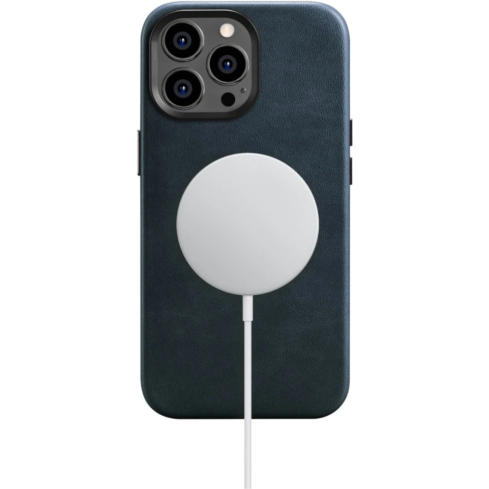Wholesale iCarer Oil Wax Premium Leather MagSafe Apple iPhone 14 Pro Max dark blue - ICR341 - {ean13} - Hurt