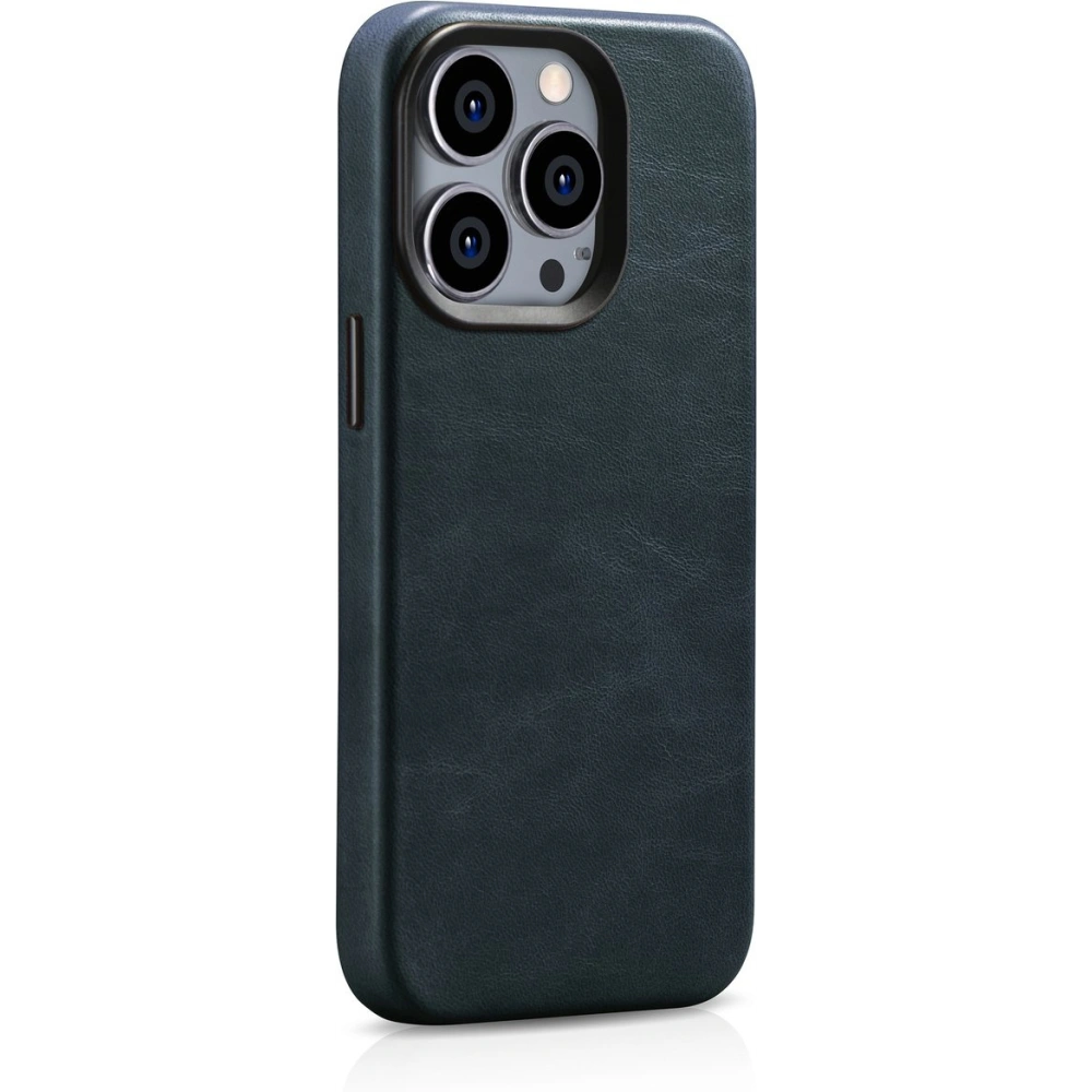 Wholesale iCarer Oil Wax Premium Leather MagSafe Apple iPhone 14 Pro Max dark blue - ICR341 - {ean13} - Hurt
