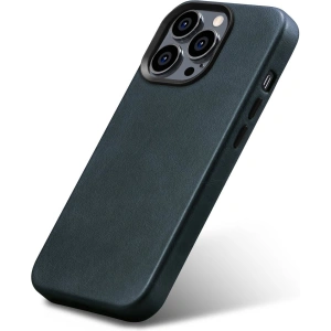 Case iCarer Oil Wax Premium Leder MagSafe Apple iPhone 14 Pro Max dunkelblau