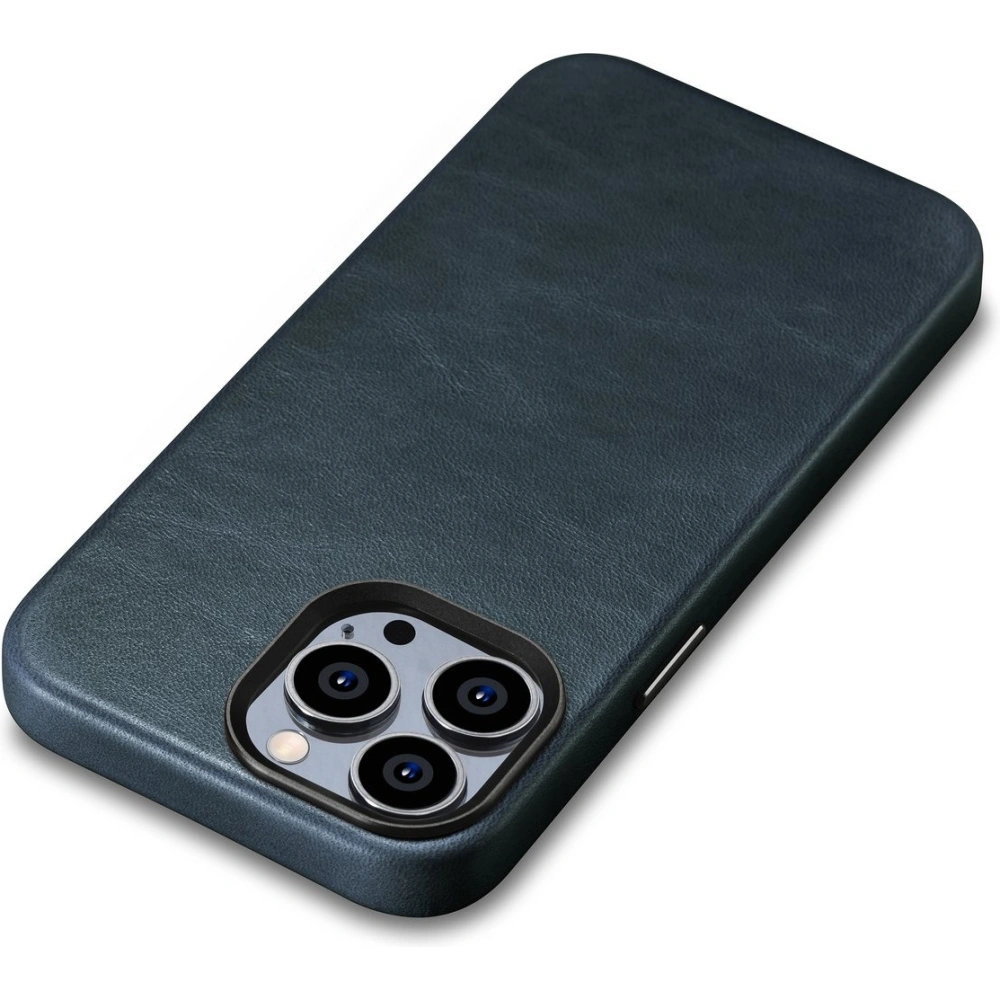 Wholesale iCarer Oil Wax Premium Leather MagSafe Apple iPhone 14 Pro Max dark blue - ICR341 - {ean13} - Hurt