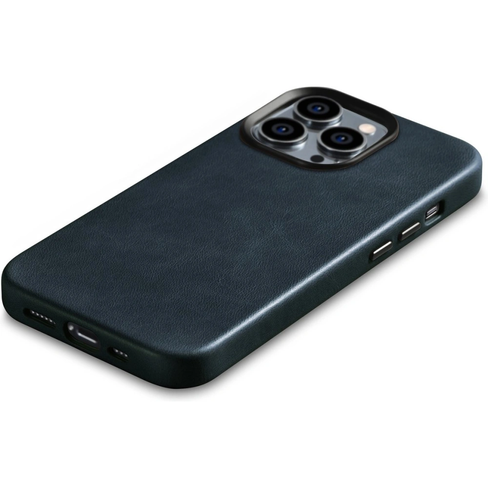Wholesale iCarer Oil Wax Premium Leather MagSafe Apple iPhone 14 Pro Max dark blue - ICR341 - {ean13} - Hurt