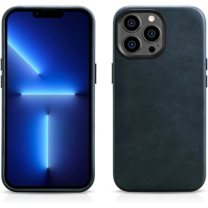 Hurtownia GSM - Etui iCarer Olaj Wax Prémium Bőr MagSafe Apple iPhone 14 Pro Max sötétkék - ICR341 - {ean13} - Hurt