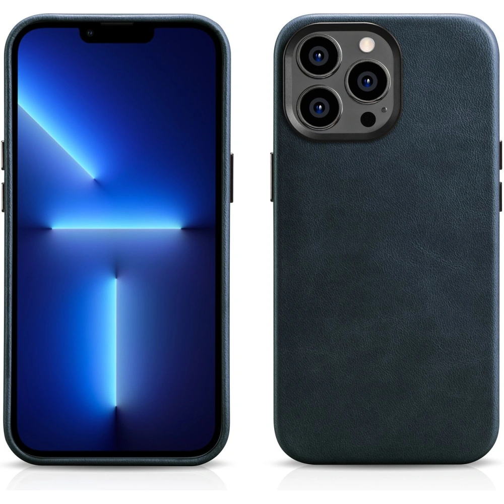 Hurtownia GSM - Etui iCarer Olaj Wax Prémium Bőr MagSafe Apple iPhone 14 Pro Max sötétkék - ICR341 - {ean13} - Hurt