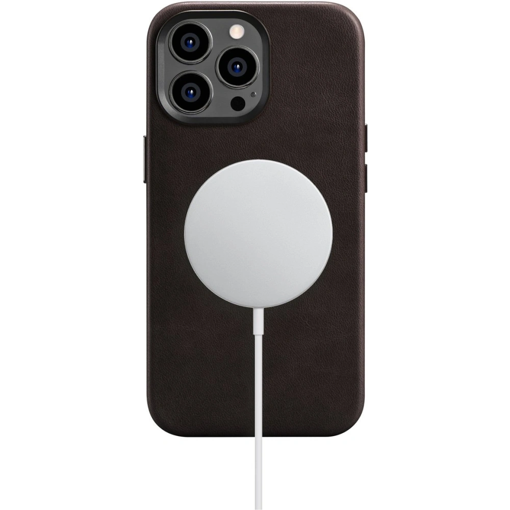 Hurtownia GSM - Etui iCarer Oil Wax Premium Leather MagSafe Apple iPhone 14 Pro Max maro închis - ICR342 - {ean13} - Hurt