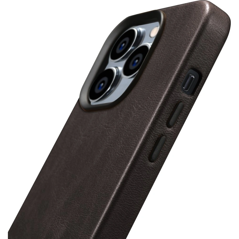 Wholesale iCarer Oil Wax Premium Leather MagSafe Apple iPhone 14 Pro Max dark brown - ICR342 - {ean13} - Hurt