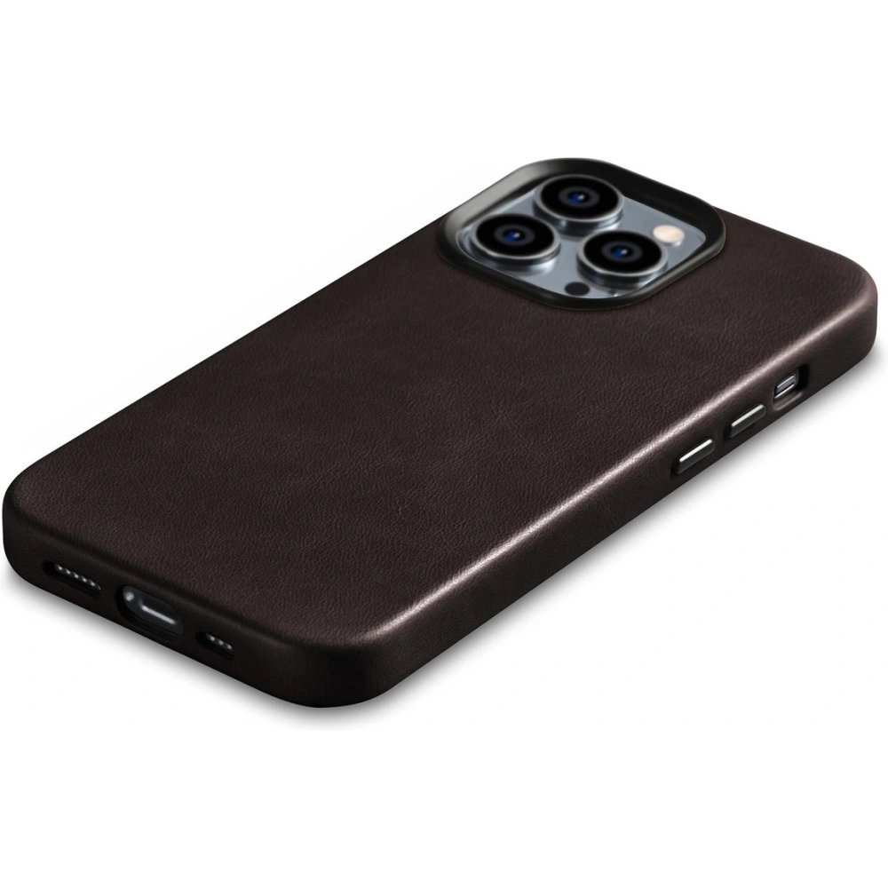 Hurtownia GSM - Etui iCarer Oil Wax Premium Leather MagSafe Apple iPhone 14 Pro Max maro închis - ICR342 - {ean13} - Hurt