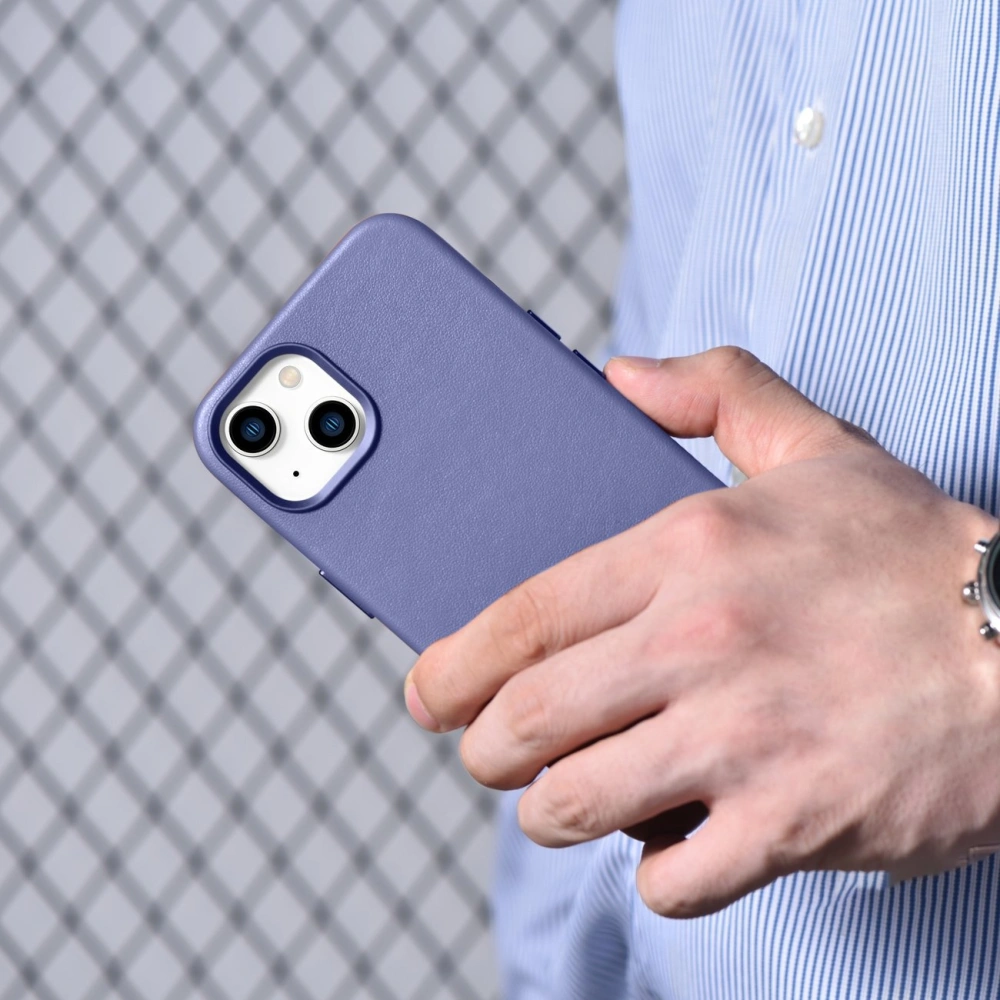 Wholesale iCarer Case Leather MagSafe Apple iPhone 14 light purple - ICR347 - {ean13} - Hurt