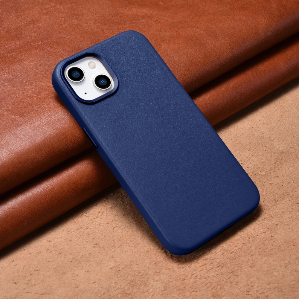 Wholesale iCarer Case Leather MagSafe Apple iPhone 14 blue - ICR348 - {ean13} - Hurt