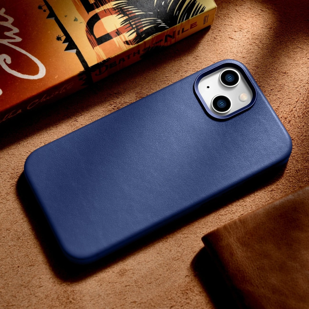 Wholesale iCarer Case Leather MagSafe Apple iPhone 14 blue - ICR348 - {ean13} - Hurt