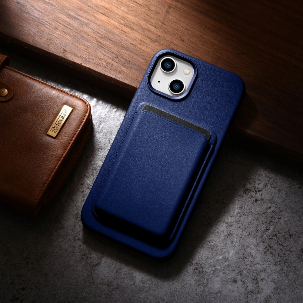 Wholesale iCarer Case Leather MagSafe Apple iPhone 14 blue - ICR348 - {ean13} - Hurt