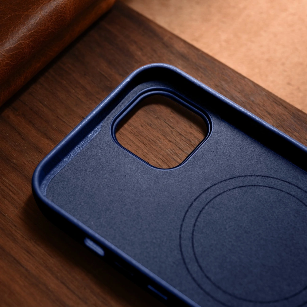 Wholesale iCarer Case Leather MagSafe Apple iPhone 14 blue - ICR348 - {ean13} - Hurt