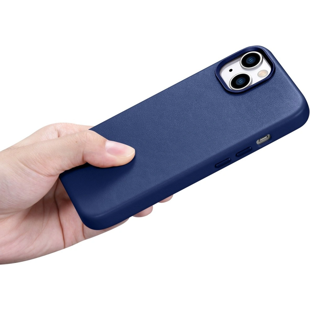 Wholesale iCarer Case Leather MagSafe Apple iPhone 14 blue - ICR348 - {ean13} - Hurt