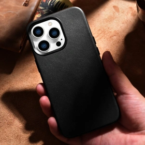 Hurtownia GSM - Etui iCarer Case Leather MagSafe Apple iPhone 14 Pro czarny - ICR349 - {ean13} - Hurt