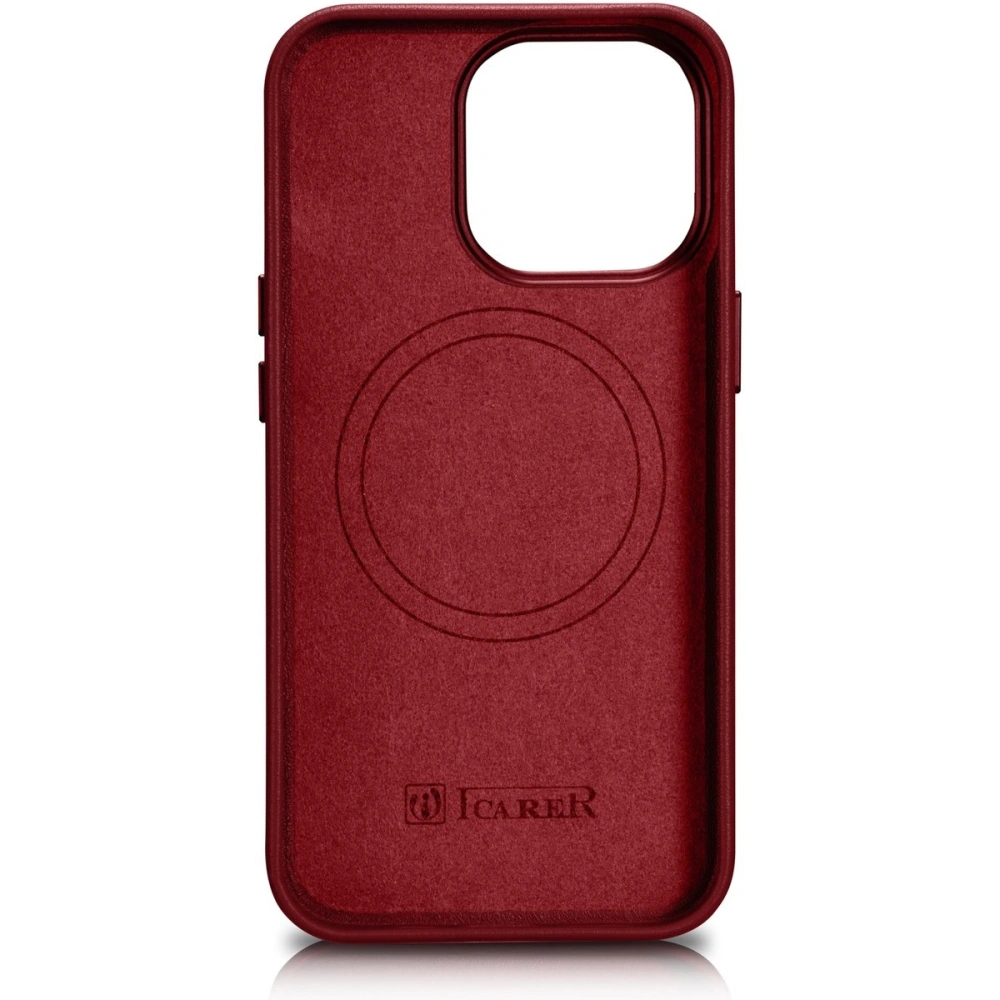 Wholesale iCarer Case Leather MagSafe Apple iPhone 14 Pro red - ICR351 - {ean13} - Hurt