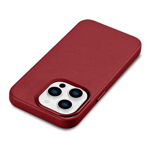 Etui iCarer Case Leather MagSafe Apple iPhone 14 Pro czerwony