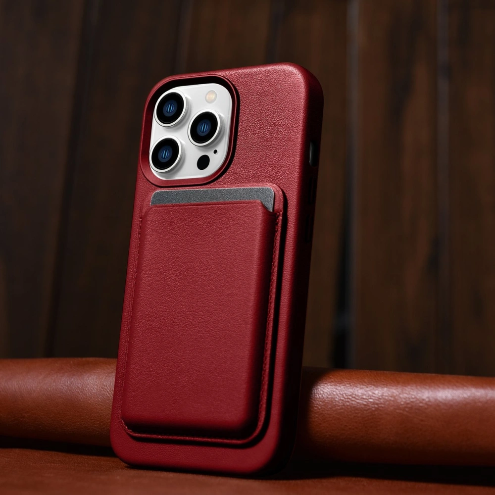 Wholesale iCarer Case Leather MagSafe Apple iPhone 14 Pro red - ICR351 - {ean13} - Hurt