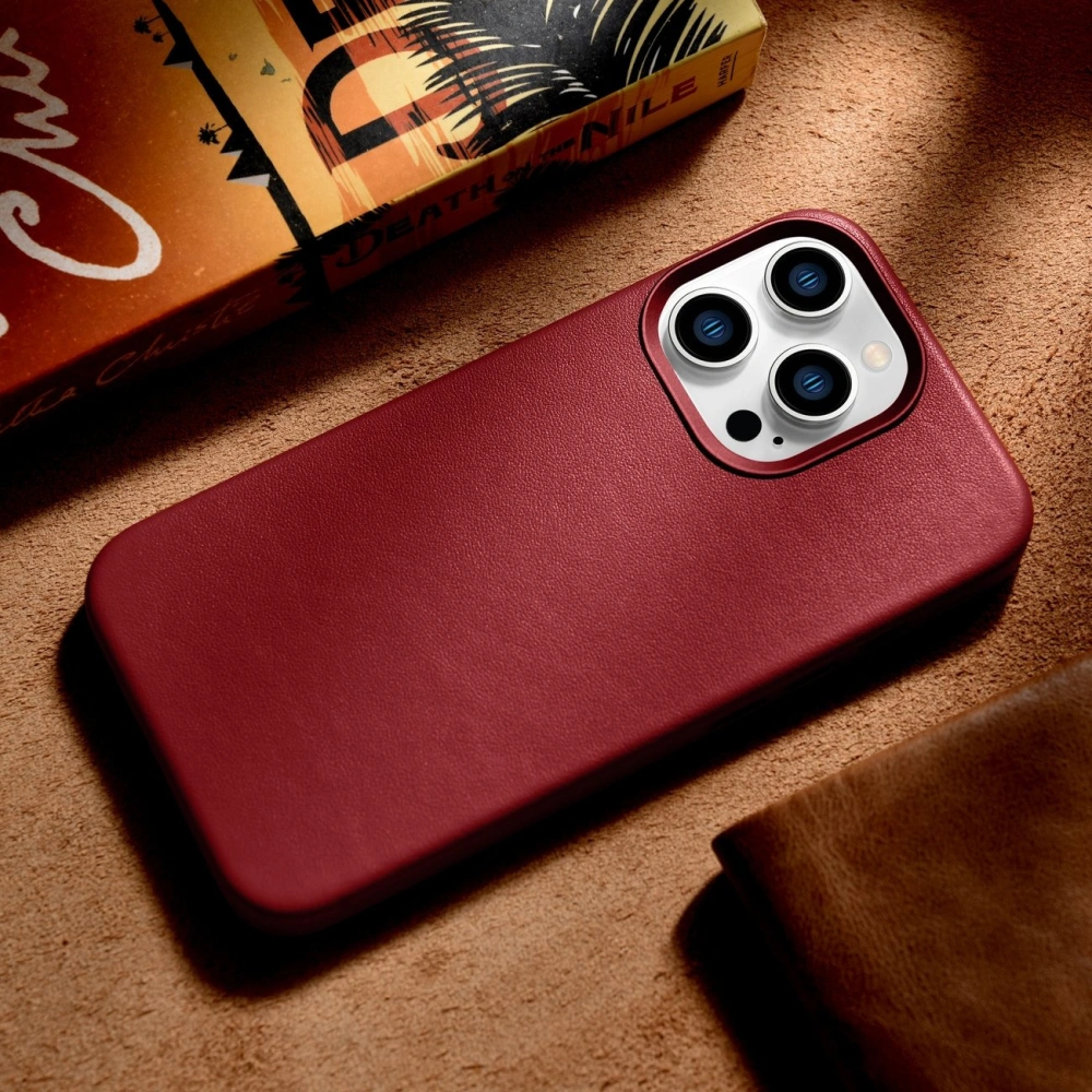 Wholesale iCarer Case Leather MagSafe Apple iPhone 14 Pro red - ICR351 - {ean13} - Hurt