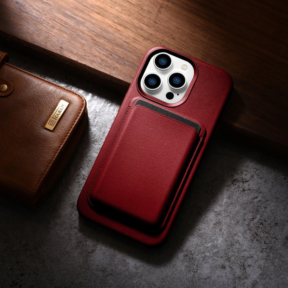 Wholesale iCarer Case Leather MagSafe Apple iPhone 14 Pro red - ICR351 - {ean13} - Hurt