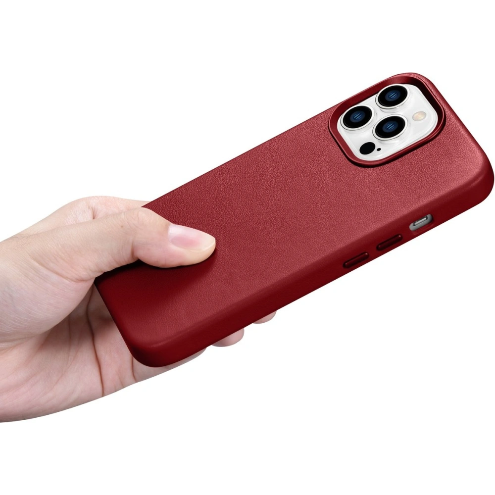 Wholesale iCarer Case Leather MagSafe Apple iPhone 14 Pro red - ICR351 - {ean13} - Hurt