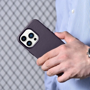Hurtownia GSM - Etui iCarer bőr MagSafe Apple iPhone 14 Pro sötétlila - ICR352 - {ean13} - Hurt