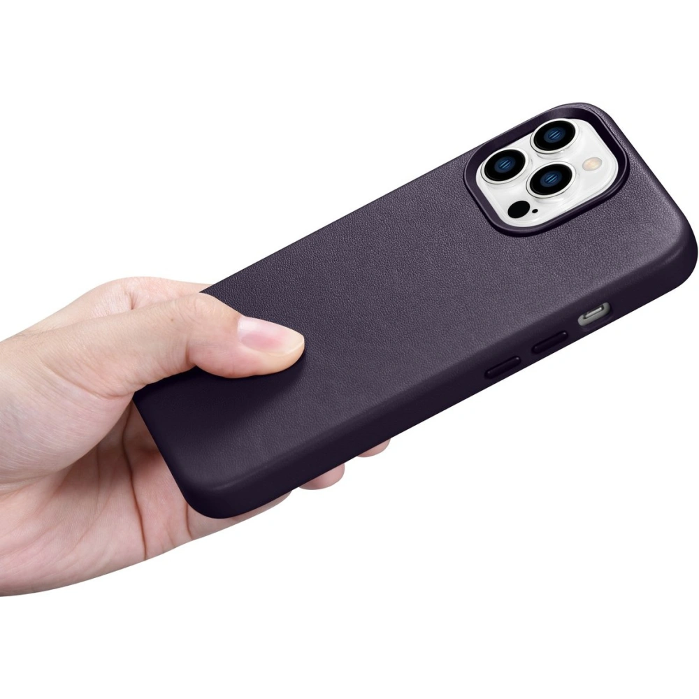 Hurtownia GSM - Etui iCarer bőr MagSafe Apple iPhone 14 Pro sötétlila - ICR352 - {ean13} - Hurt