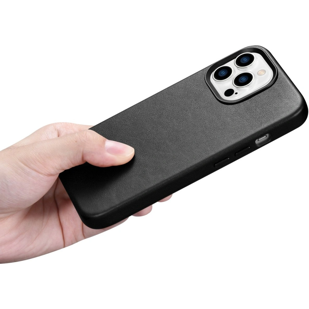 Hurtownia GSM - Etui iCarer Case Leather MagSafe Apple iPhone 14 Pro Max negru - ICR355 - {ean13} - Hurt