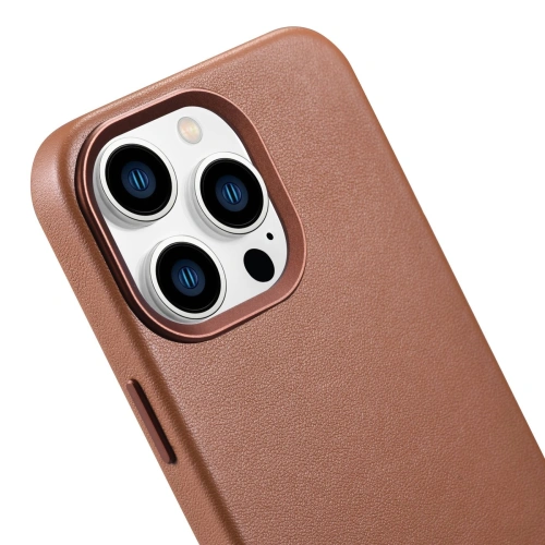 Etui iCarer Case Leather MagSafe Apple iPhone 14 Pro Max brązowy