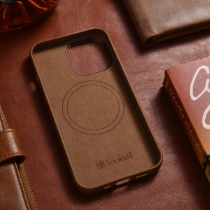 Hurtownia GSM - Etui iCarer Case Leather MagSafe Apple iPhone 14 Pro Max barna - ICR356 - {ean13} - Hurt