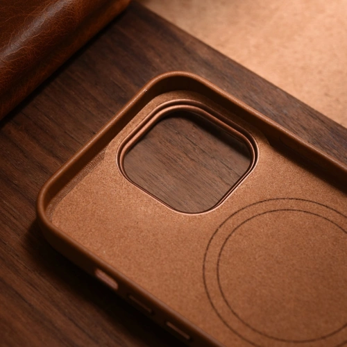 Etui iCarer Case Leather MagSafe Apple iPhone 14 Pro Max brązowy