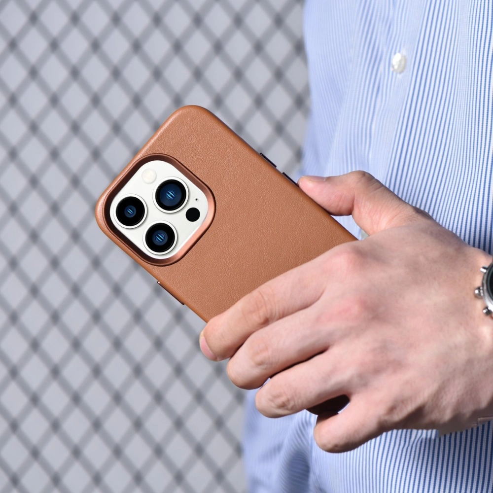 Hurtownia GSM - Etui iCarer Case Leather MagSafe Apple iPhone 14 Pro Max hnědá - ICR356 - {ean13} - Hurt