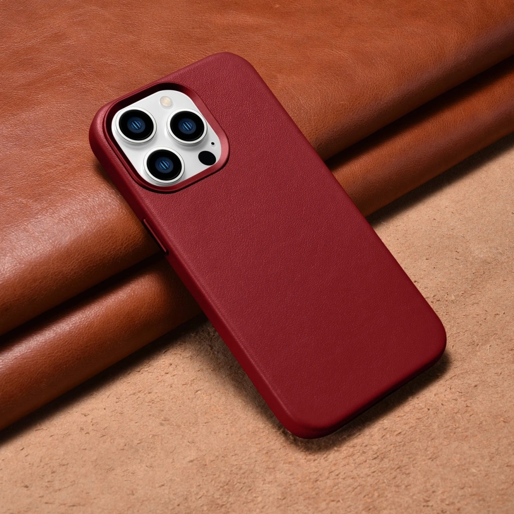 Hurtownia GSM - Etui iCarer Case Leather MagSafe Apple iPhone 14 Pro Max červená - ICR357 - {ean13} - Hurt