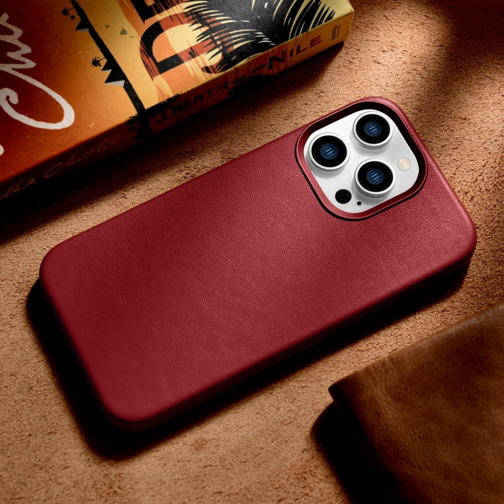 Hurtownia GSM - Etui iCarer Case Leather MagSafe Apple iPhone 14 Pro Max červená - ICR357 - {ean13} - Hurt