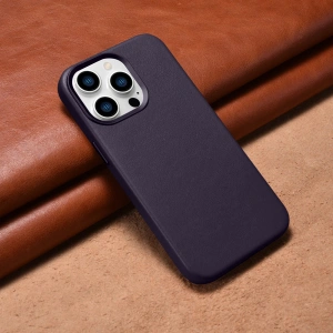 Hurtownia GSM - Etui iCarer Case Leather MagSafe Apple iPhone 14 Pro Max ciemnofioletowy - ICR358 - {ean13} - Hurt