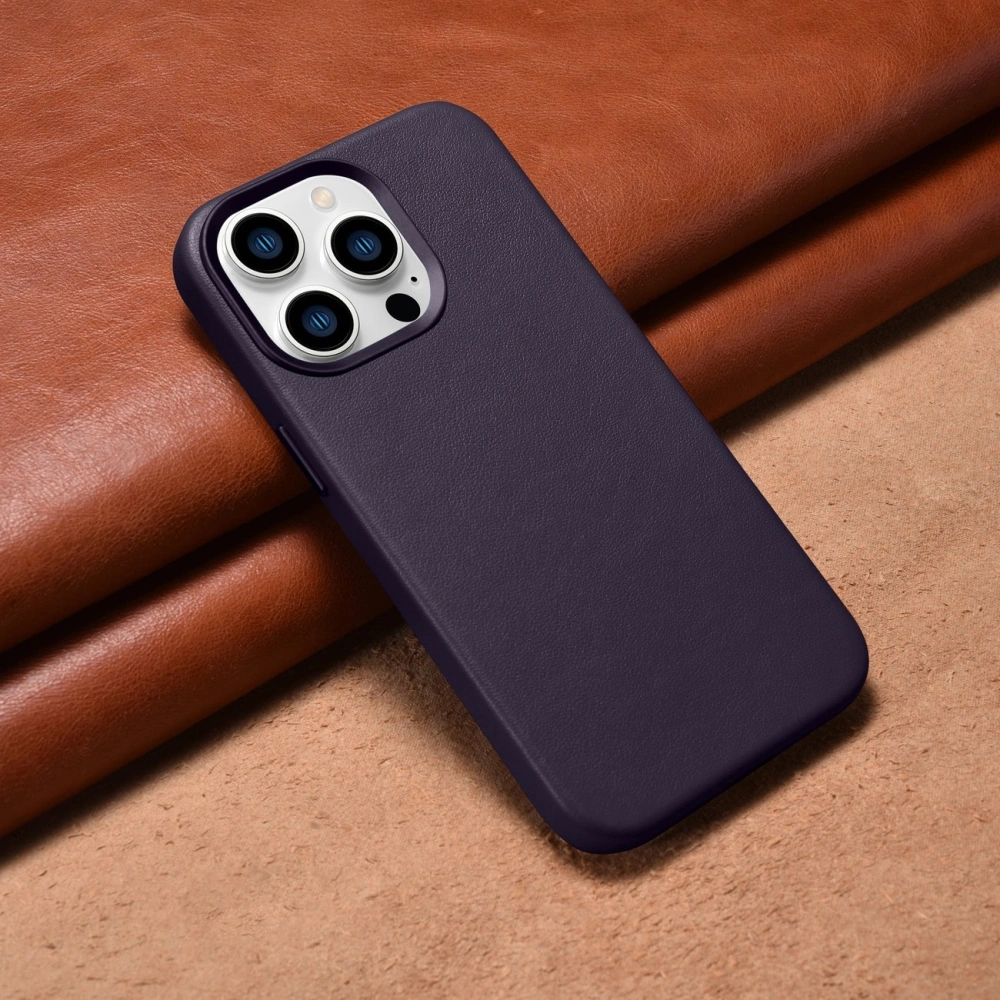 Hurtownia GSM - Etui iCarer Case Leather MagSafe Apple iPhone 14 Pro Max tmavě fialové - ICR358 - {ean13} - Hurt