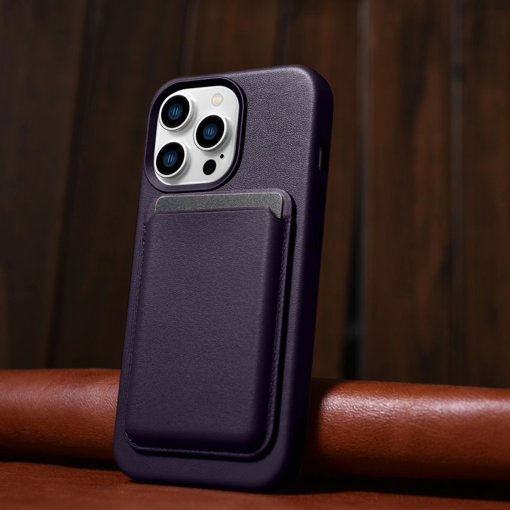 Hurtownia GSM - Etui iCarer Case Leather MagSafe Apple iPhone 14 Pro Max tmavě fialové - ICR358 - {ean13} - Hurt