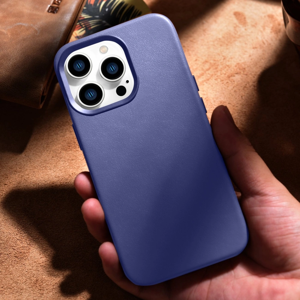 Wholesale iCarer Case Leather MagSafe Apple iPhone 14 Pro Max light purple - ICR359 - {ean13} - Hurt