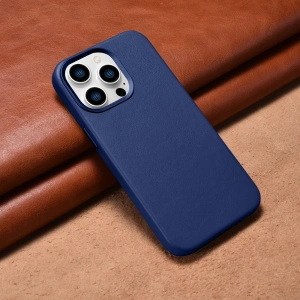 Wholesale iCarer Case Leather MagSafe Apple iPhone 14 Pro Max blue - ICR360 - {ean13} - Hurt