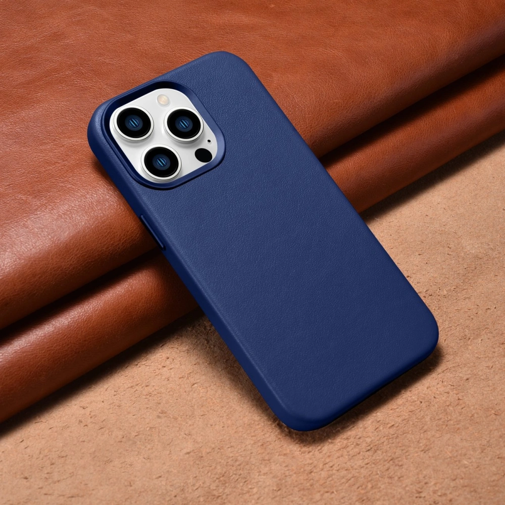 Hurtownia GSM - Etui iCarer Case Leather MagSafe Apple iPhone 14 Pro Max niebieski - ICR360 - {ean13} - Hurt