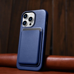 Wholesale iCarer Case Leather MagSafe Apple iPhone 14 Pro Max blue - ICR360 - {ean13} - Hurt