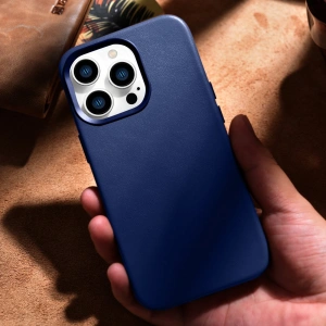 Wholesale iCarer Case Leather MagSafe Apple iPhone 14 Pro Max blue - ICR360 - {ean13} - Hurt