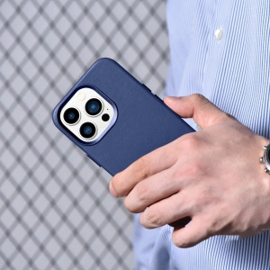 Wholesale iCarer Case Leather MagSafe Apple iPhone 14 Pro Max blue - ICR360 - {ean13} - Hurt