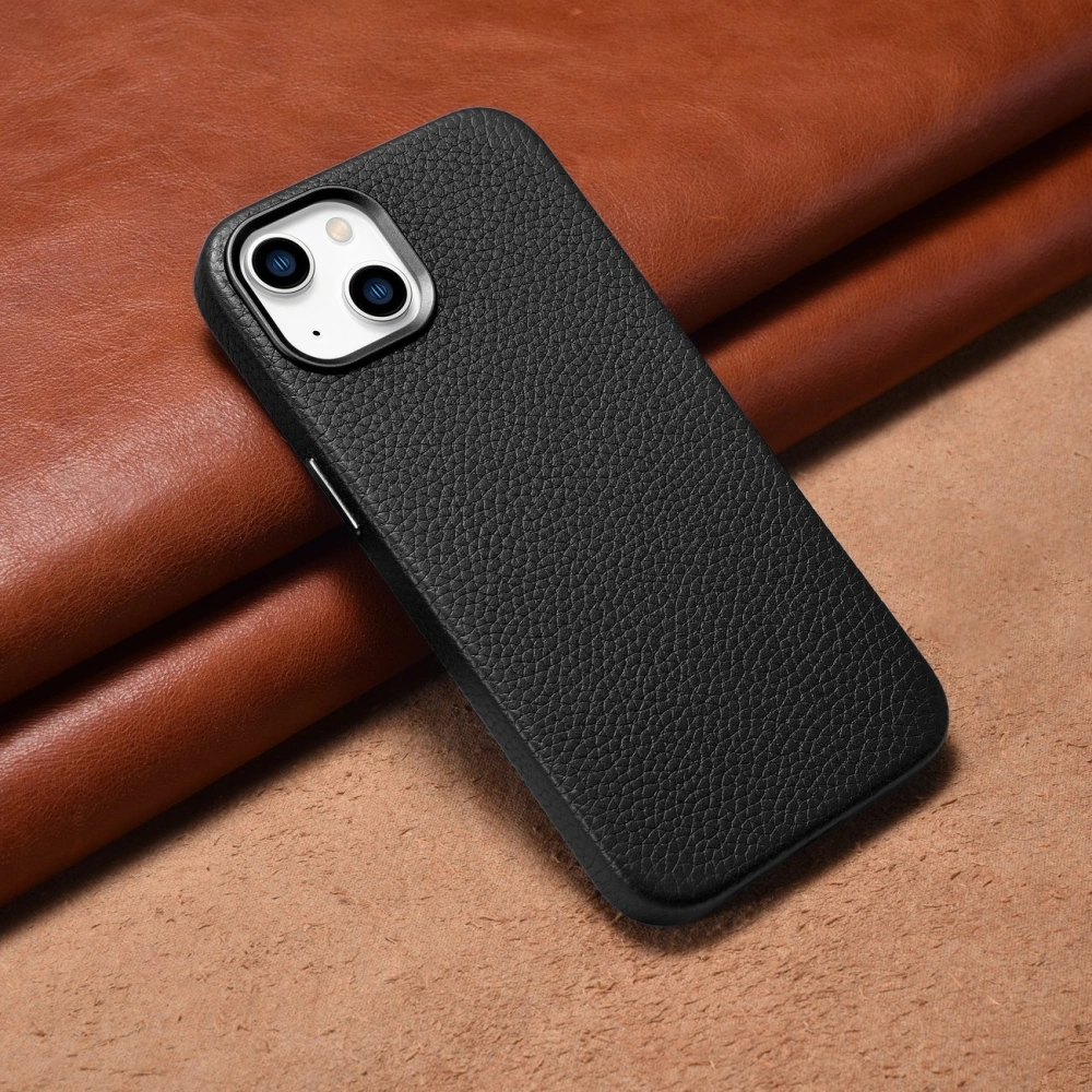 Hurtownia GSM - Case iCarer Litchi Premium Leder MagSafe Apple iPhone 14 schwarz - ICR361 - {ean13} - Hurt