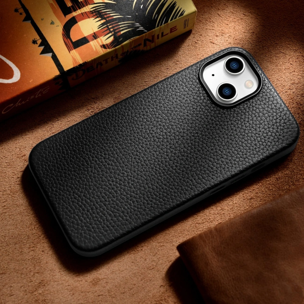 Hurtownia GSM - Case iCarer Litchi Premium Leder MagSafe Apple iPhone 14 schwarz - ICR361 - {ean13} - Hurt