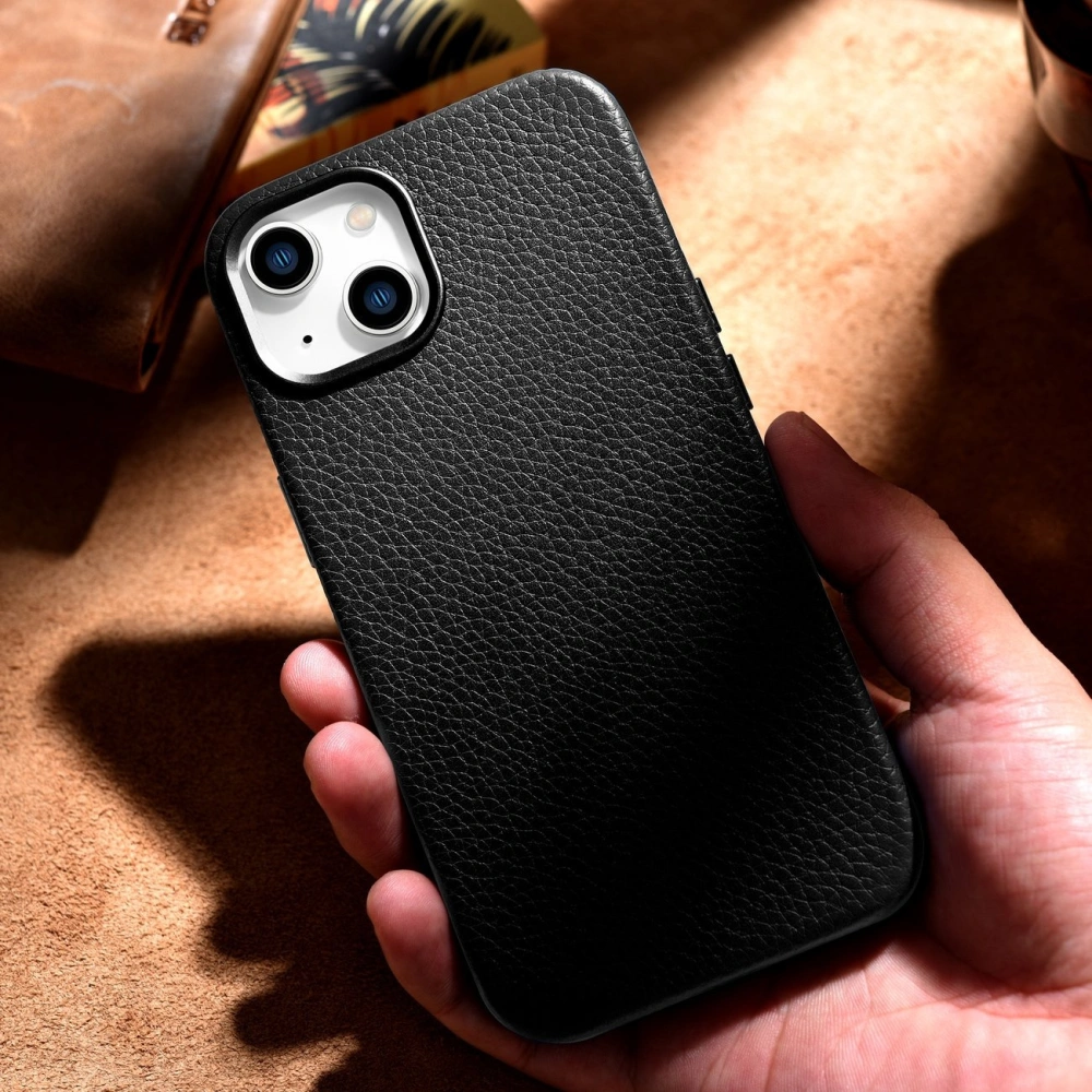 Hurtownia GSM - Case iCarer Litchi Premium Leder MagSafe Apple iPhone 14 schwarz - ICR361 - {ean13} - Hurt