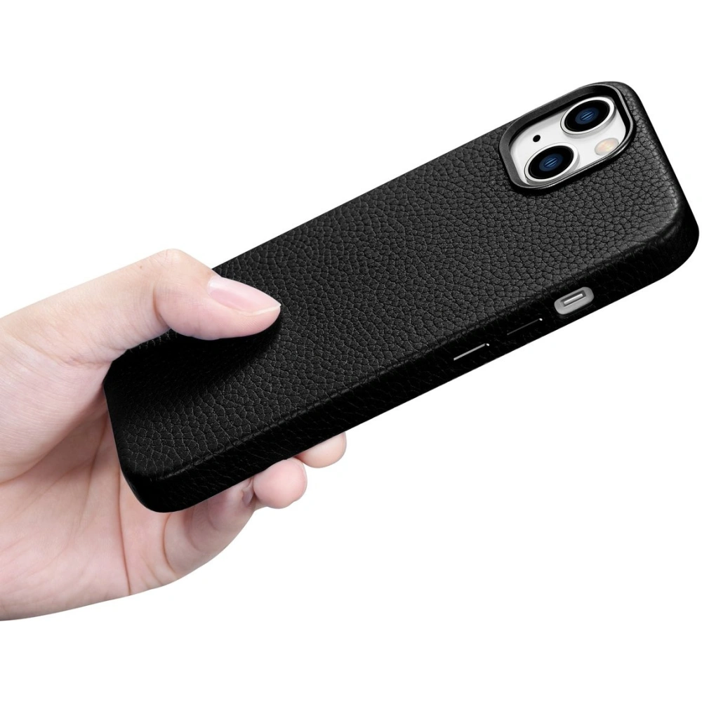 Wholesale iCarer Litchi Premium Leather MagSafe Apple iPhone 14 black - ICR361 - {ean13} - Hurt