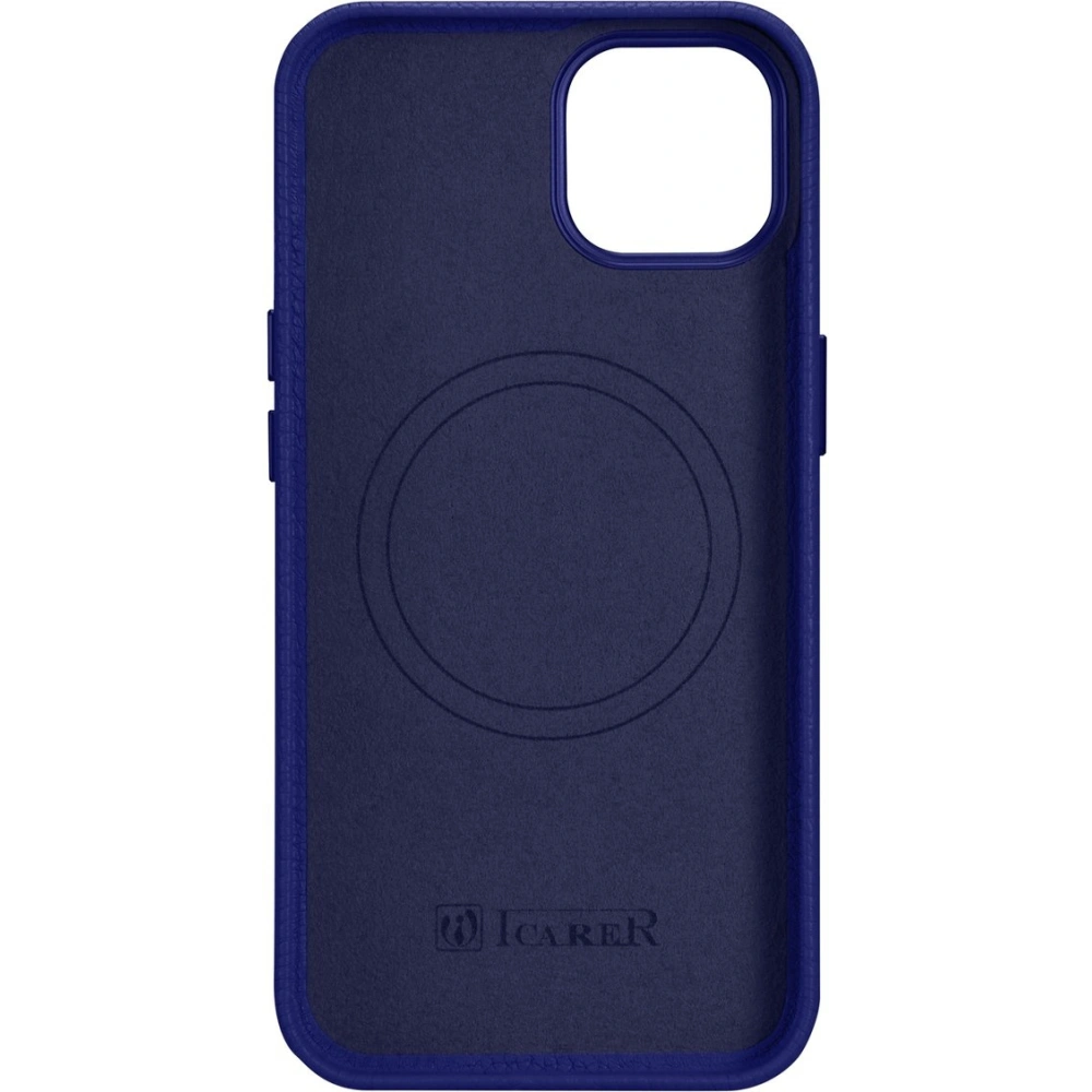 Wholesale iCarer Litchi Premium Leather MagSafe Apple iPhone 14 dark blue - ICR362 - {ean13} - Hurt