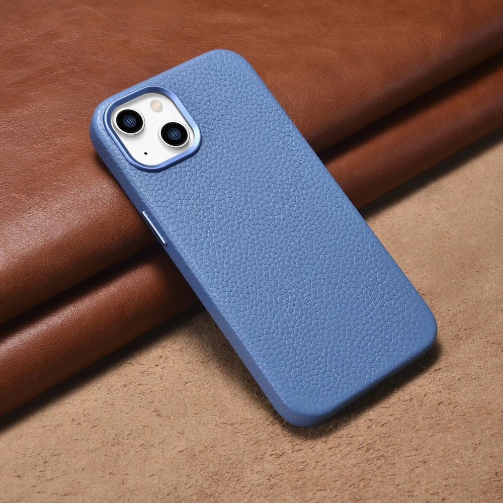 Hurtownia GSM - Case iCarer Litchi Premium Leather MagSafe Apple iPhone 14 hellblau - ICR363 - {ean13} - Hurt